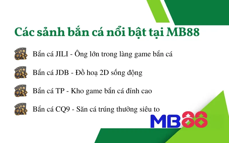 Bắn Cá 2 Sảnh bắn cá nổi bật tại MB88