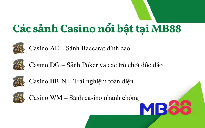 Casino 1 Sảnh casino MB88