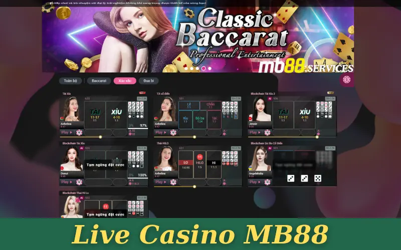 Trang chủ 7 Live casino MB88